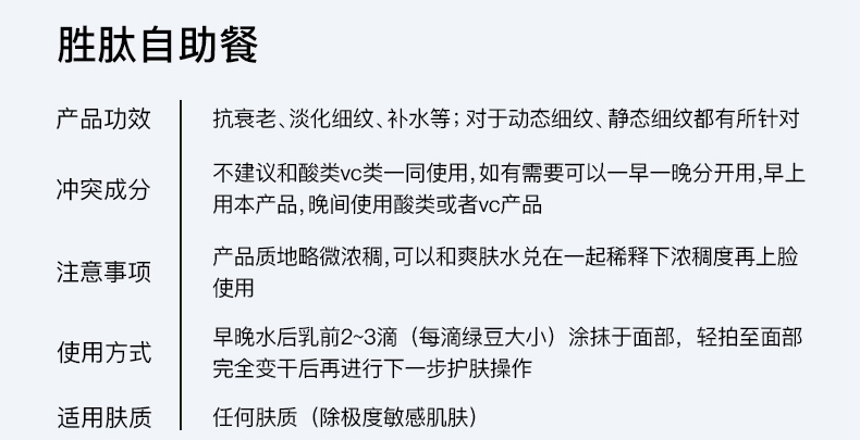 THE ORDINARY“Buffet”多重胜肽自助餐精华液 补水保湿改善细纹30ml纯净护肤