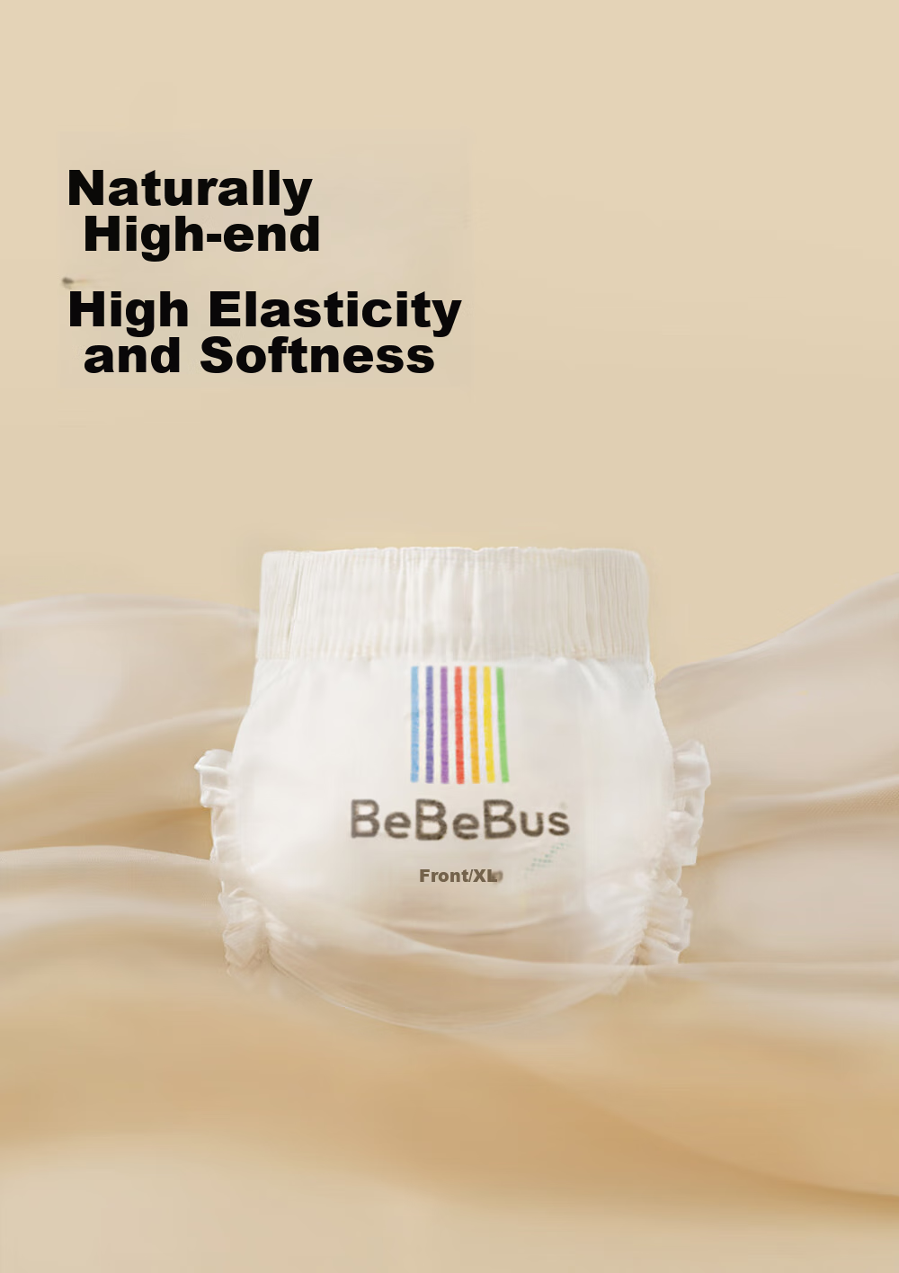 Подгузники Bebebus Ultra-Thin Breathable Diapers, размер NB, 54 шт., для новорожденных, для сна, на всю ночь
