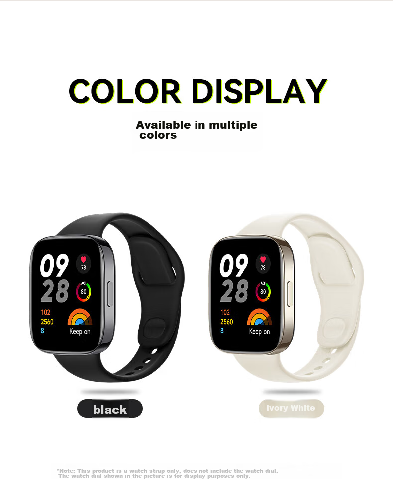 Ремешок CangHua для Xiaomi Redmi Watch 3, спортивный, водонепроницаемый, дышащий, силиконовый, черный