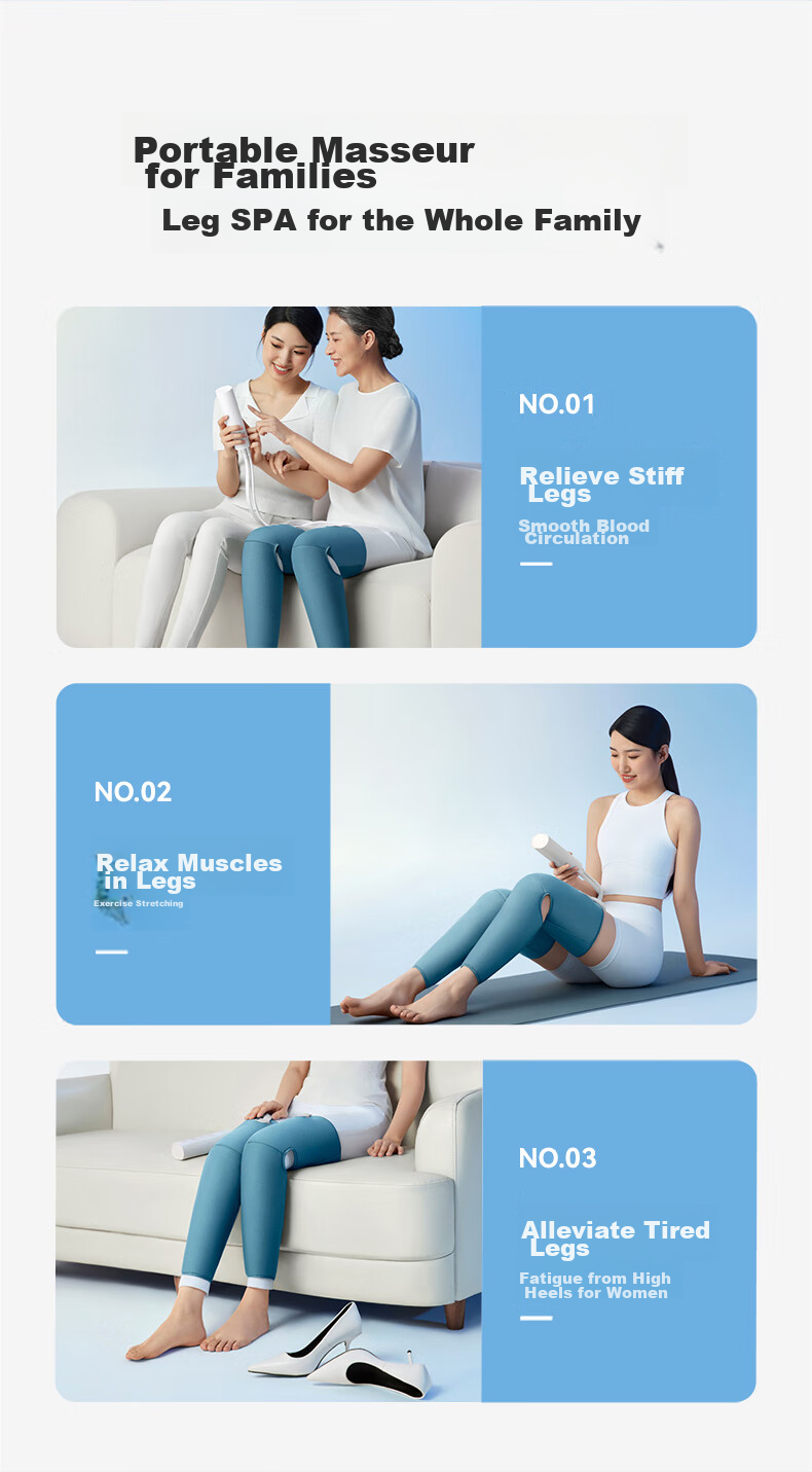 Массажер для ног Keepfit KPF-Leg07 с функцией теплового компресса для коленей, автоматическое разминание для бедер и икр, улучшение кровообращения, подарок на праздник