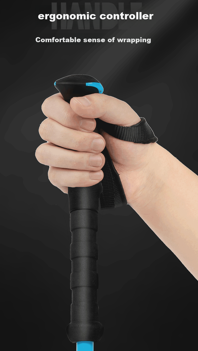 Треккинговые палки Kanle Aluminum Alloy Trekking Pole, трехсекционные телескопические, ультралегкие, портативные, с нескользящей ручкой, для кемпинга, пеших походов и альпинизма