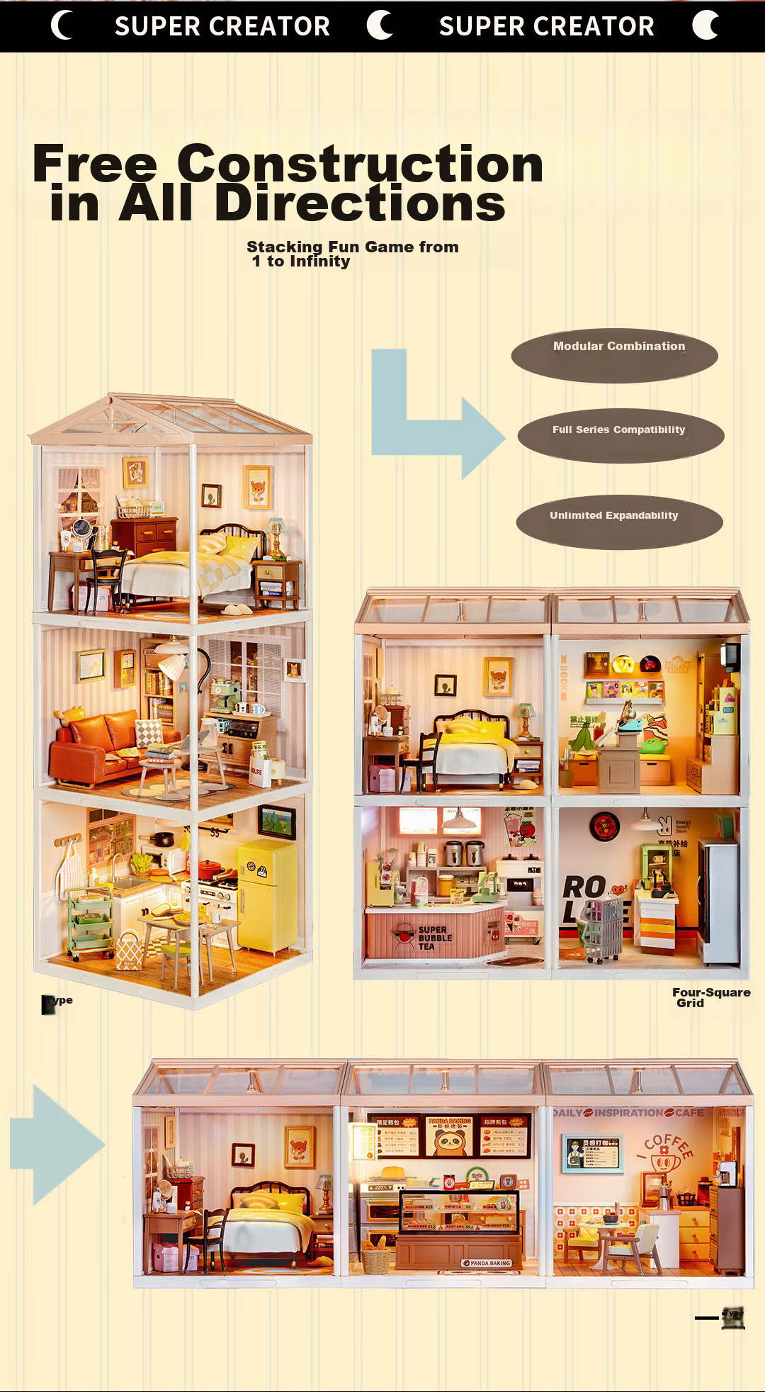 Конструктор Rolife Super World Dream Bedroom, набор для сборки своими руками, для девочек, подарок на День Святого Валентина, Новый год