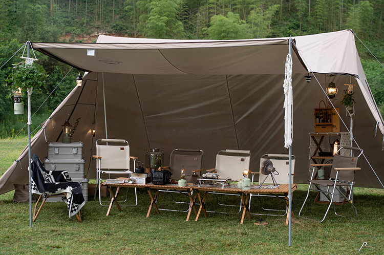 挪客（NatureHike）户外铝合金罗孚椅 野营便携式折叠椅靠背露营椅子矮款-棕色