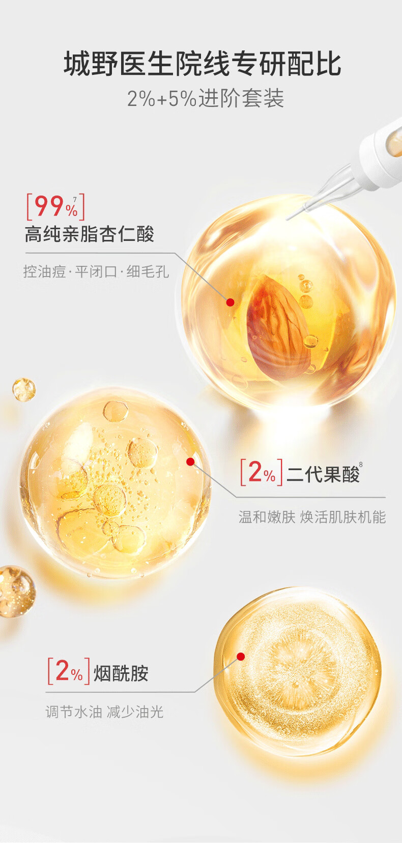城野医生	（Dr.Ci:Labo）果酸战痘CP（精华水+精华）细致毛孔补水控油护肤品套装 生日礼物