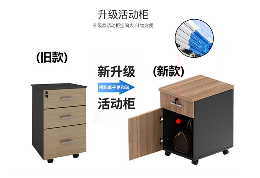 诩弈 职员办公桌椅组合现代简约屏风工位办公家具简约2人4人6人卡座卡位  7字型单人位【含柜不含椅】