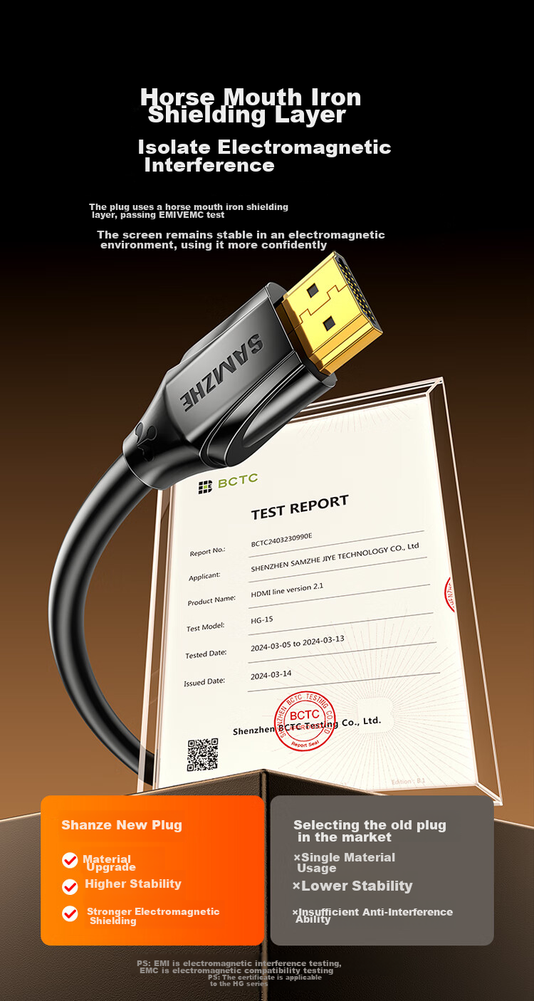 Кабель HDMI SAMZHE HG-10, версия 2.1, 1 метр, 8K 60Hz, 4K 240Hz, для ноутбука, ТВ, монитора, проектора, черный