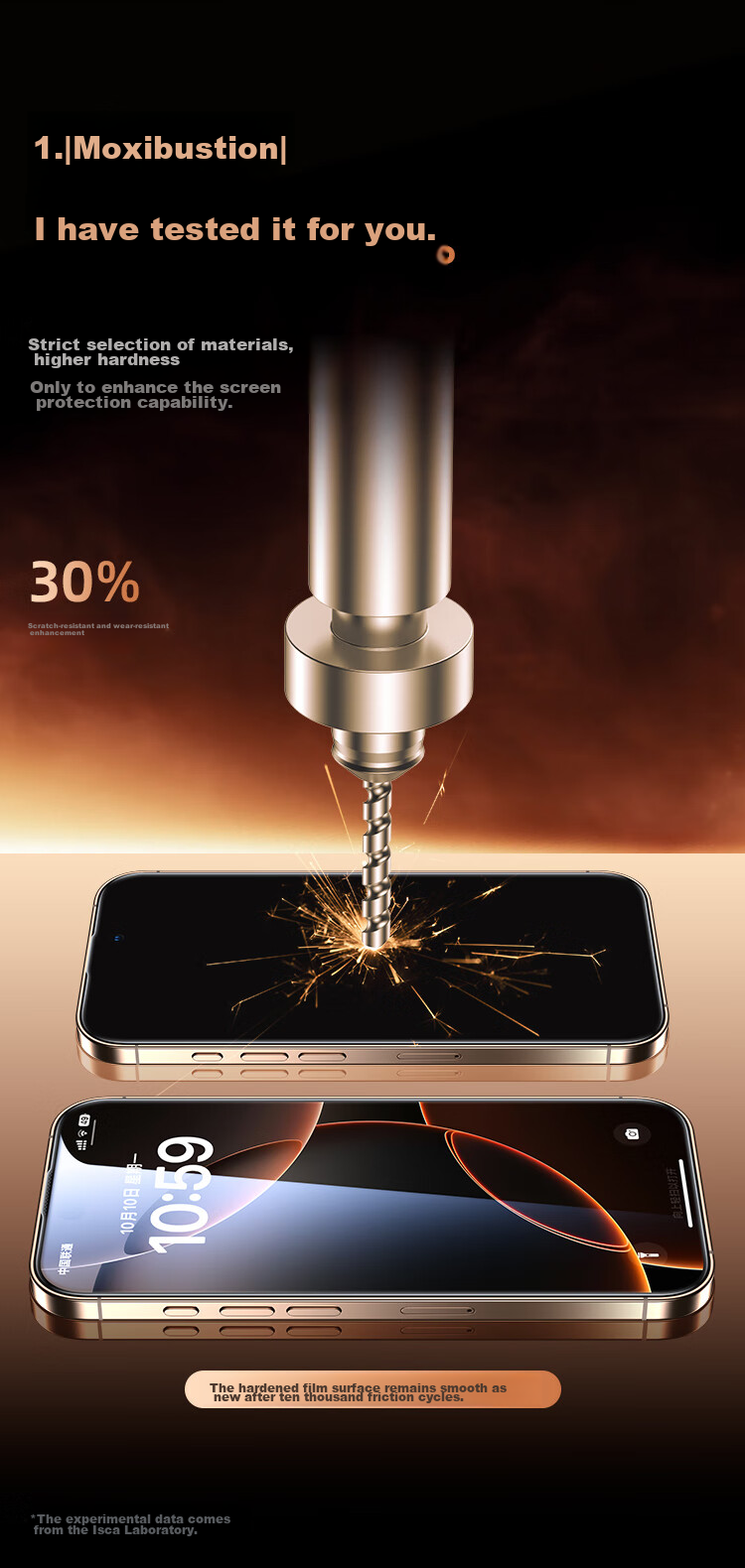 Защитное стекло Yisika для iPhone 16 Pro Max, закаленное, противоударное, антиотпечатки, HD, 2 шт. + набор инструментов