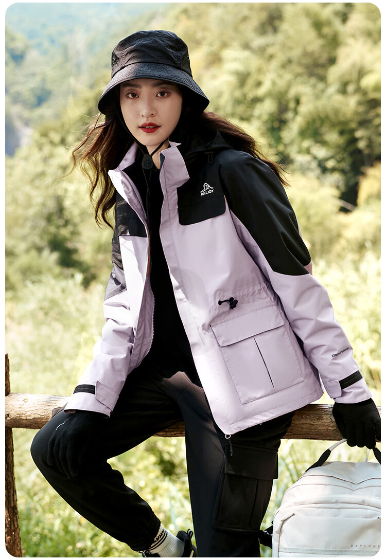Мужская куртка Pelliot "Cheng Yi Same Style" Mountain Color, трехслойная, ветрозащитная, для активного отдыха, модель 0105, черная, размер L