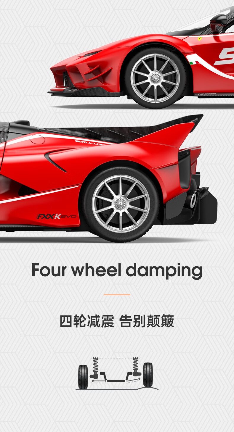 Радиоуправляемая машина Rastar Ferrari FXX K EVO, масштаб 1:14, красная, 34.6 см, подарочный набор