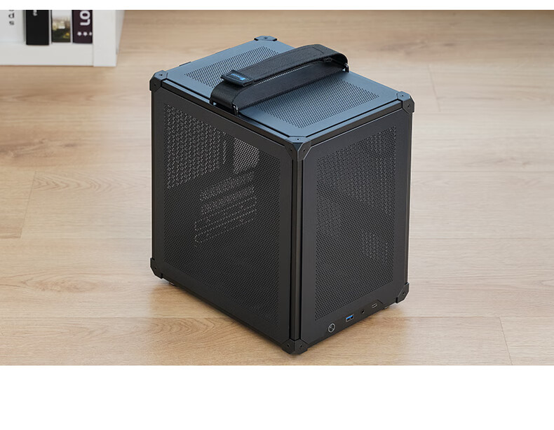 Корпус JONSBO C6 ITX Черный, Mini-ITX, ATX БП, 4 сетчатые панели, 3 вентилятора, Type-C