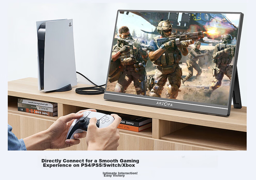 Портативный монитор ARZOPA A1 GAMUT 15.6" Full HD (1920x1080), IPS, 60Hz, 16:9, HDR10, черный