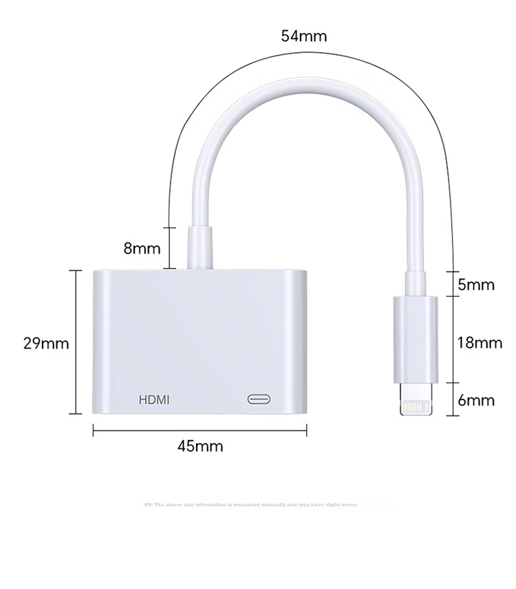 Переходник Shengwei Lightning на HDMI, адаптер для iPhone/iPad, поддержка 1080P, белый