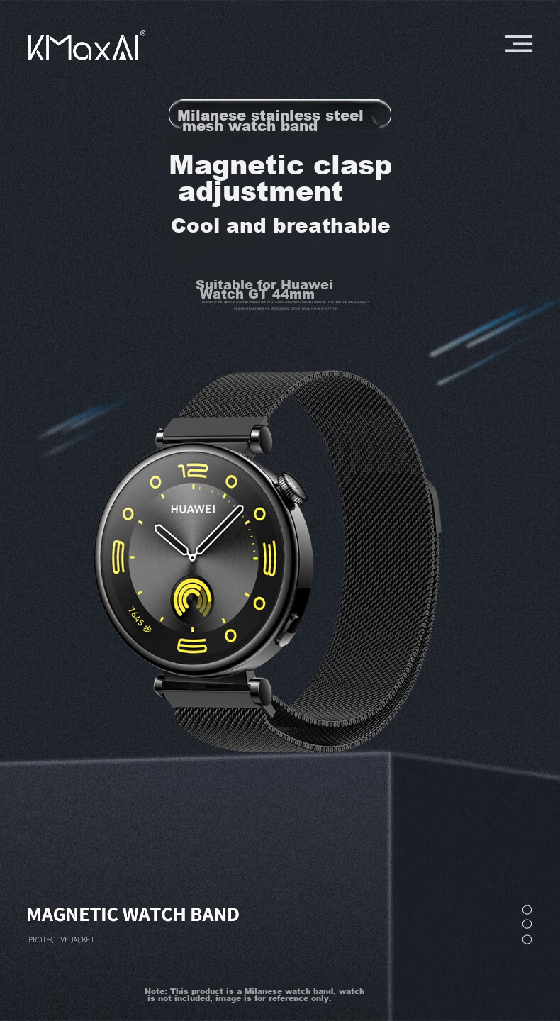 Ремешок KMaxAI Milanese Pro для Huawei Watch GT 6/5 41mm, из нержавеющей стали, золотой