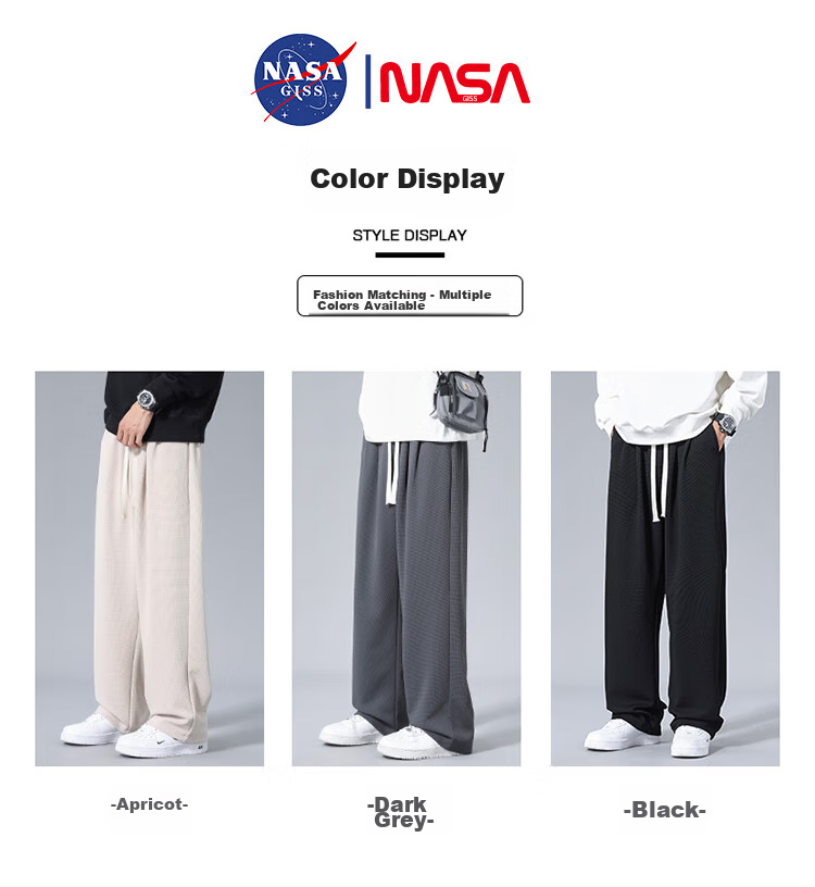 Мужские повседневные брюки NASA GISS, трендовые прямые свободные брюки из мягкой ткани, цвет абрикосовый, размер L