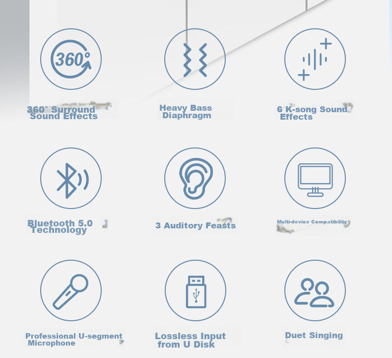 Аудиосистема Changba L1 для караоке, домашний кинотеатр, Bluetooth-колонка для компьютера с 3D-звуком и шумоподавлением, 2 беспроводных микрофона