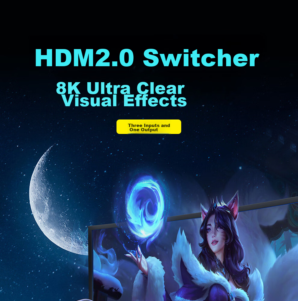 HDMI 2.1 свитчер ULT-unite 3 входа 1 выход, 8K, 4K, 1080P, HDR, 3D