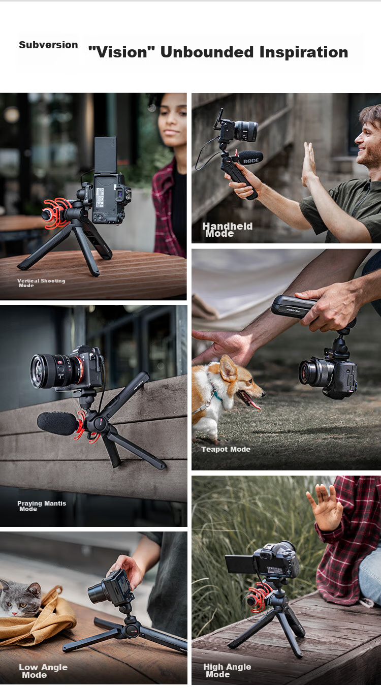 Штатив PGYTECH Mantis 2.0 для DSLR и смартфонов, настольный гимбал, штатив-ромашка для видеоблогов, прямых трансляций, портативный ручной штатив, комплект с пультом дистанционного управления