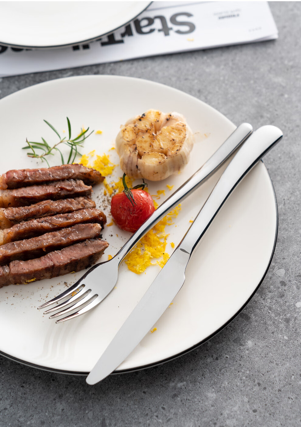 Набор ножа и вилки для стейка Onlycook, тарелка для стейка, набор западной посуды для домашнего использования с ножом, вилкой и тарелкой, подарочная упаковка, 10 дюймов