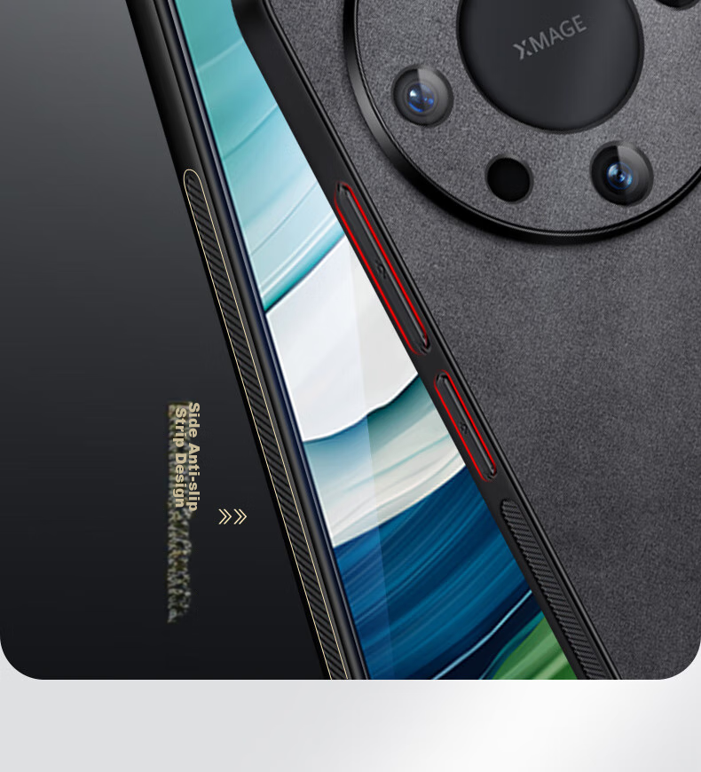 Чехол для Huawei Mate60 Pro/Pro+ Shangsu, противоударный, с полной защитой камеры, из роскошной кожи ягненка, черный