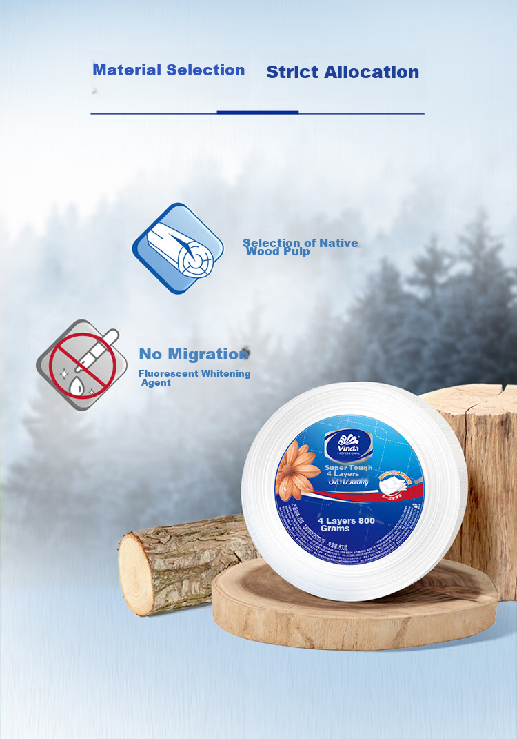 Туалетная бумага Vinda Core Roll, 4-слойная, 800г*6 рулонов, экстра прочная и толстая, коммерческая, продается коробками VS4882