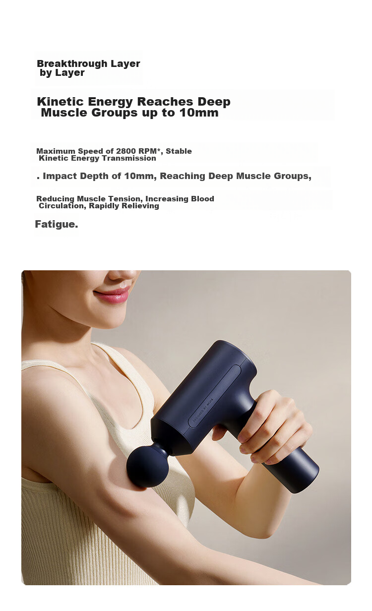 Массажный пистолет MIJIA Massage Gun 3, Xiaomi, сине-серый, для спорта и фитнеса, идеальный подарок