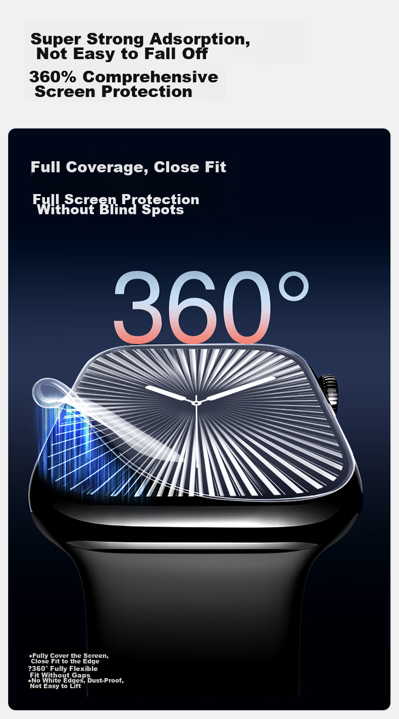 Защитная пленка для экрана Apple Watch Series 10, самоклеящаяся, противоударная, от отпечатков пальцев, 2 шт.