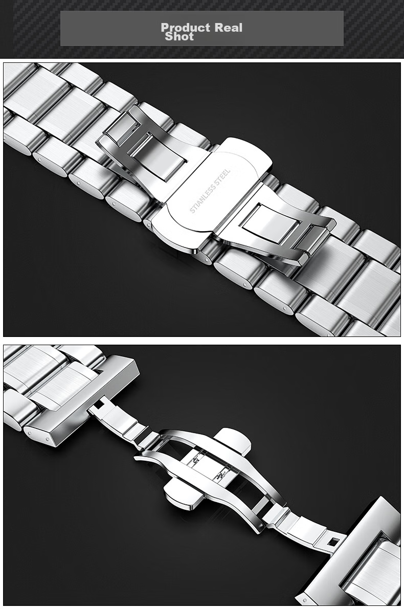 Ремешок Binghong из нержавеющей стали для Apple Watch Series 11, 10, Ultra 3, SE 3/2/S9/S8/2, серебристый с золотыми акцентами, 44/45/46/49 мм