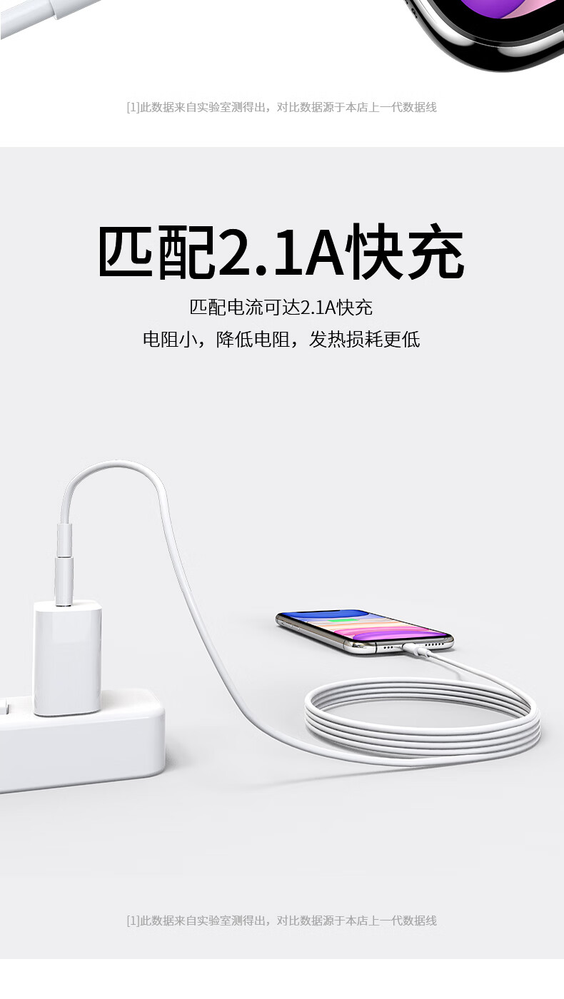 POLT 苹果手机数据线PD快充线20W快充适于iPhone13/12/11ProMax/Xs/8 苹果数据线【1米】ios全兼容 2年换新