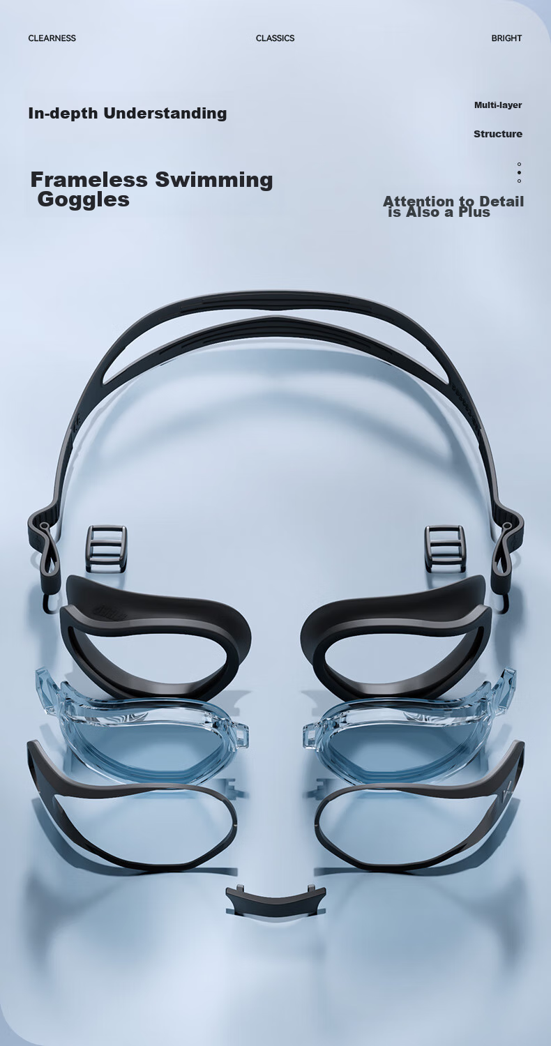 Очки для плавания Keep Swimming Goggles с антифогом, водонепроницаемые, профессиональные, для мужчин и женщин, модель 870, полуночно-синие