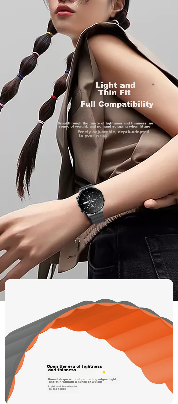 Ремешок MSSM для Huawei Watch 5/4 Pro/GT6/6 Pro/5/4/3 GT5 Pro, силиконовый, с магнитной петлей, цвет белый с синим, размер 22 мм
