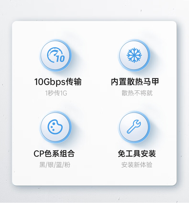 奥睿科(ORICO)M.2 NVMe移动硬盘盒 Type-C3.2固态SSD笔记本台式机外置M2硬盘盒子-黑PWM2-G2