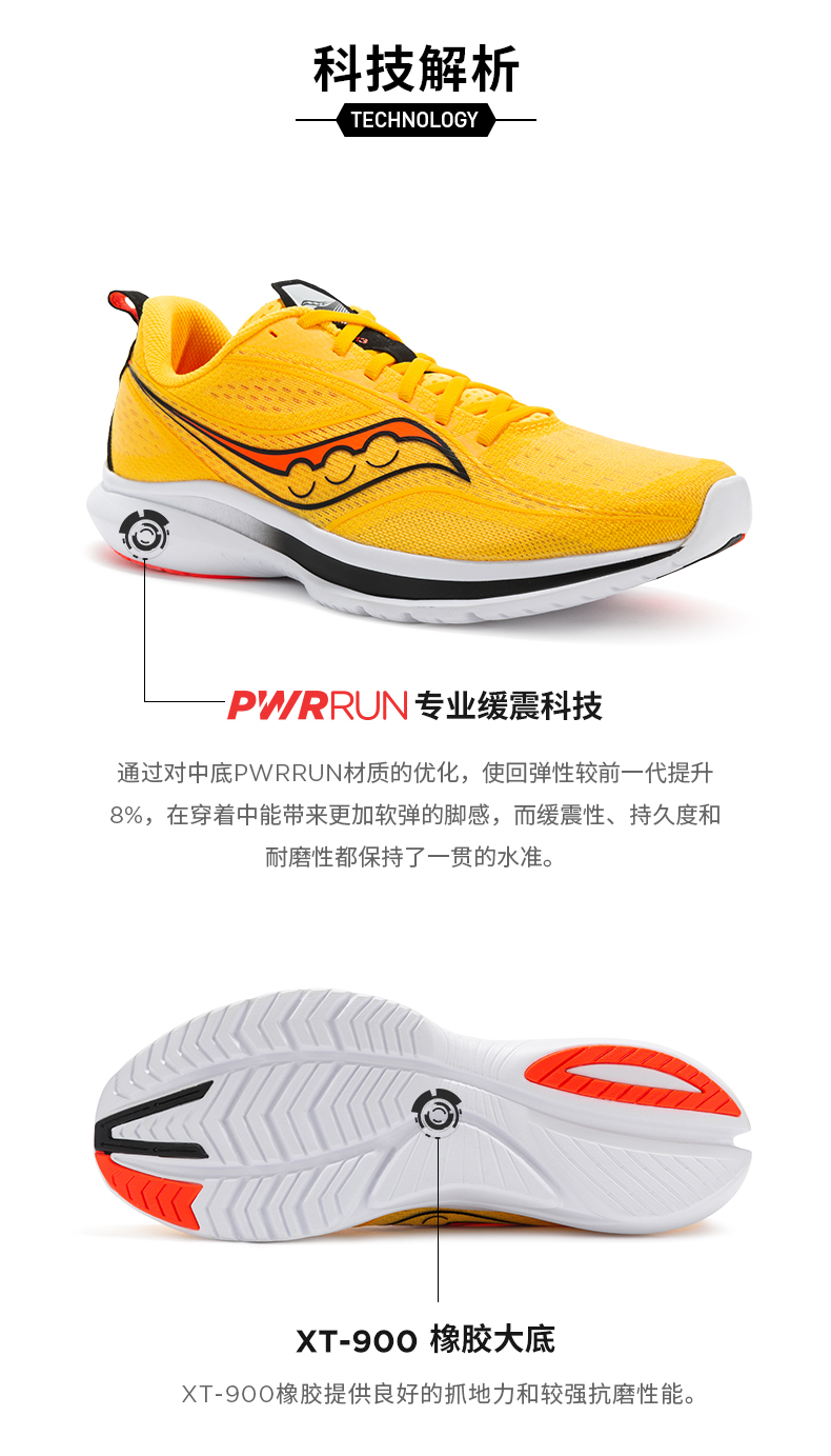 轻量跑鞋_saucony 索康尼 Kinvara 菁华 13 男子跑鞋 S20723-84