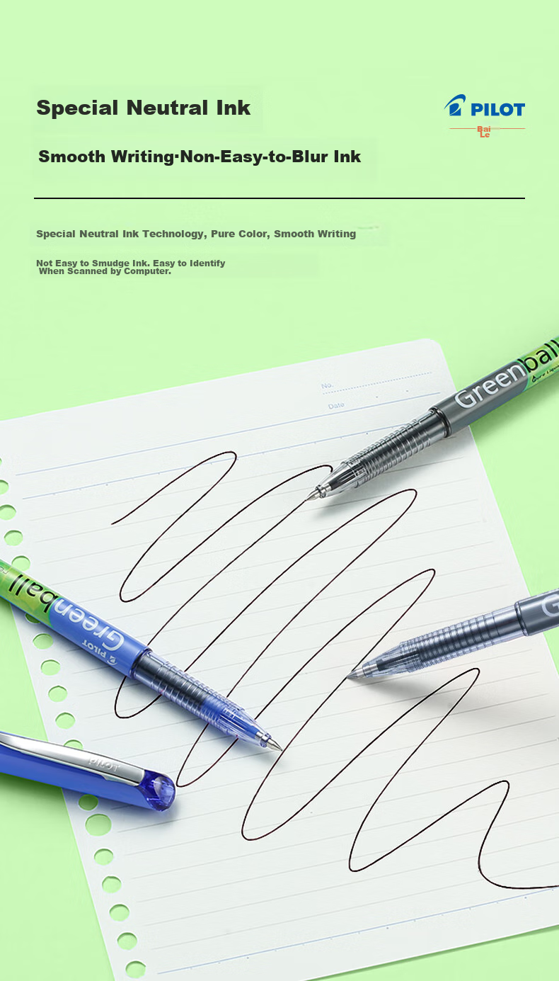 Ручка PILOT Greenball Rollerball Pen, нейтральный пулевидный наконечник, маленькая зеленая ручка для подписи студентов (BEGREEN Version), BL-GRB5 синяя, 1 шт.