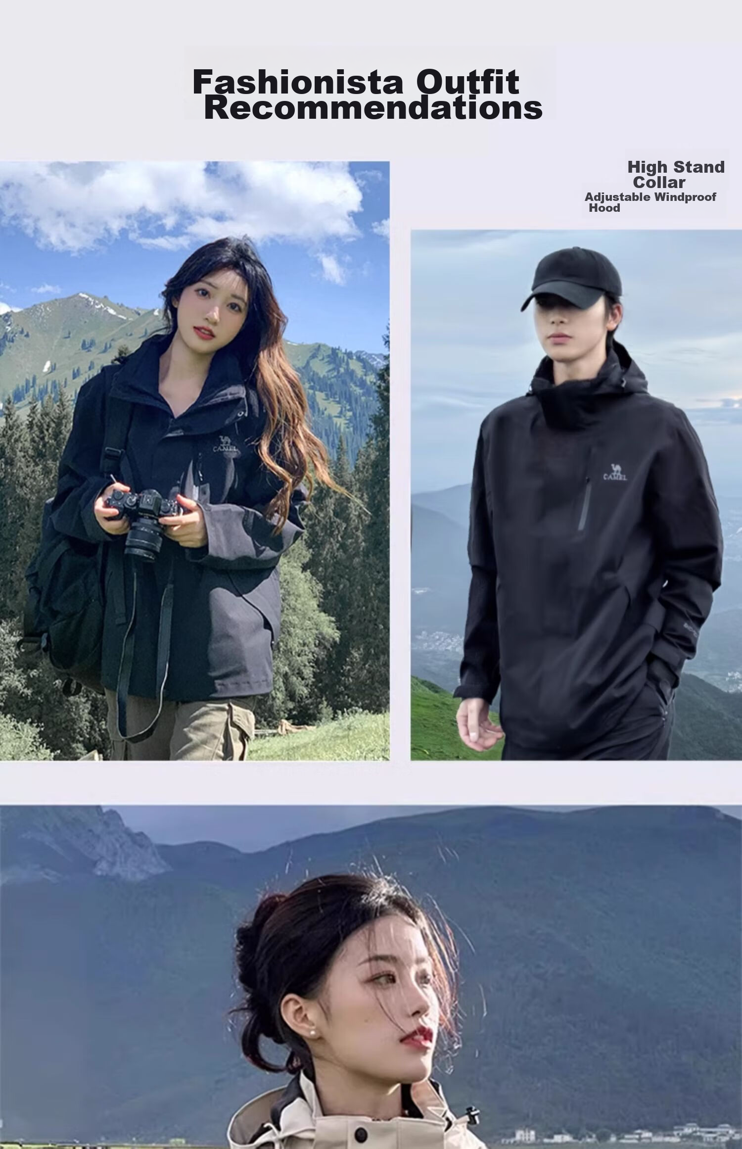 Куртка CAMEL CamelTex Outdoor мужская и женская, ветрозащитная, водонепроницаемая, маслостойкая, трикотажная, 3-в-1, утепленная, для холодной погоды, черная, размер M