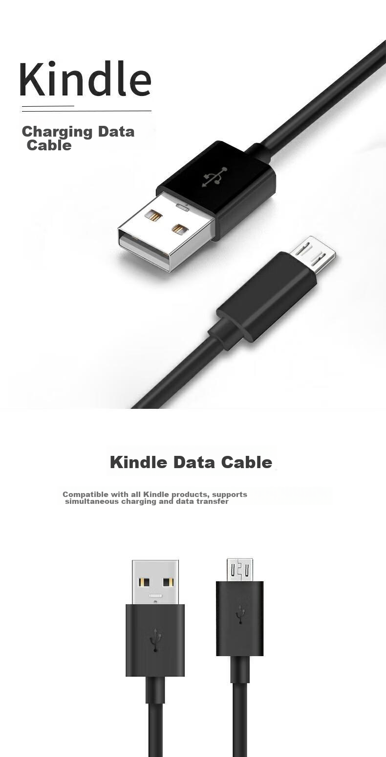 Кабель для зарядки Amazon Kindle, USB-Micro Android, 1 метр, черный