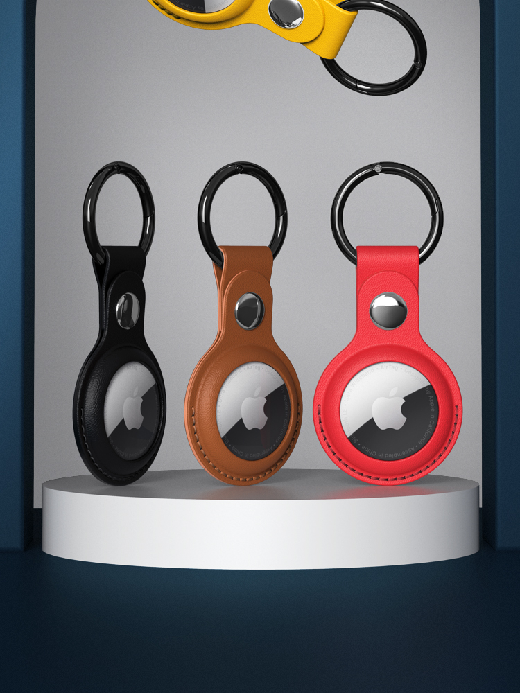 Защитный чехол ESCAPE для Apple AirTag, из искусственной кожи, с брелоком, для защиты от потери, противоударный, элегантный черный