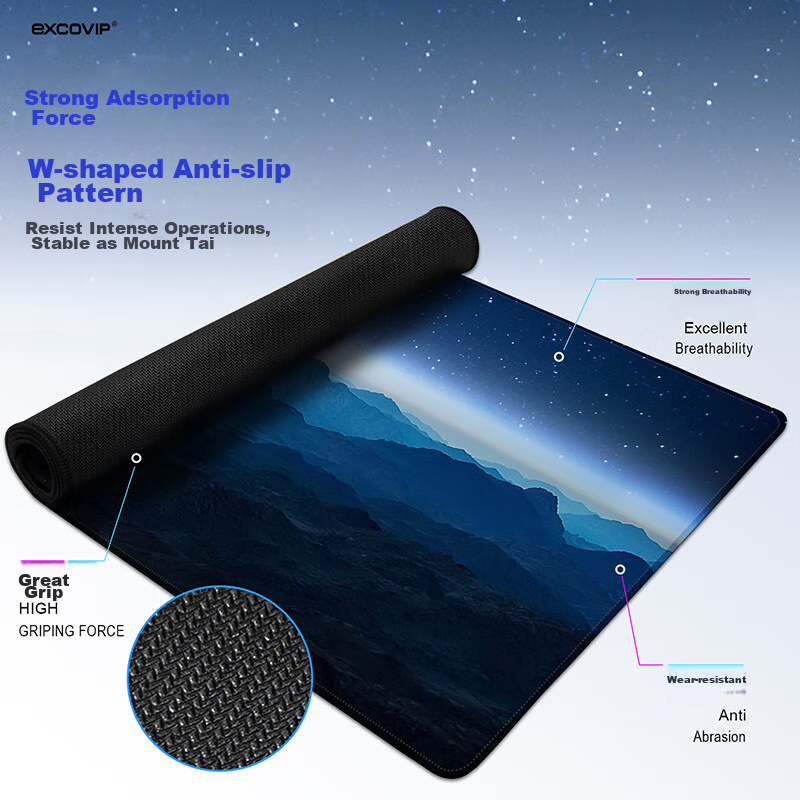 Игровой коврик для мыши EXCO Mountain Starry Night, большой, для компьютера, 700x300 мм