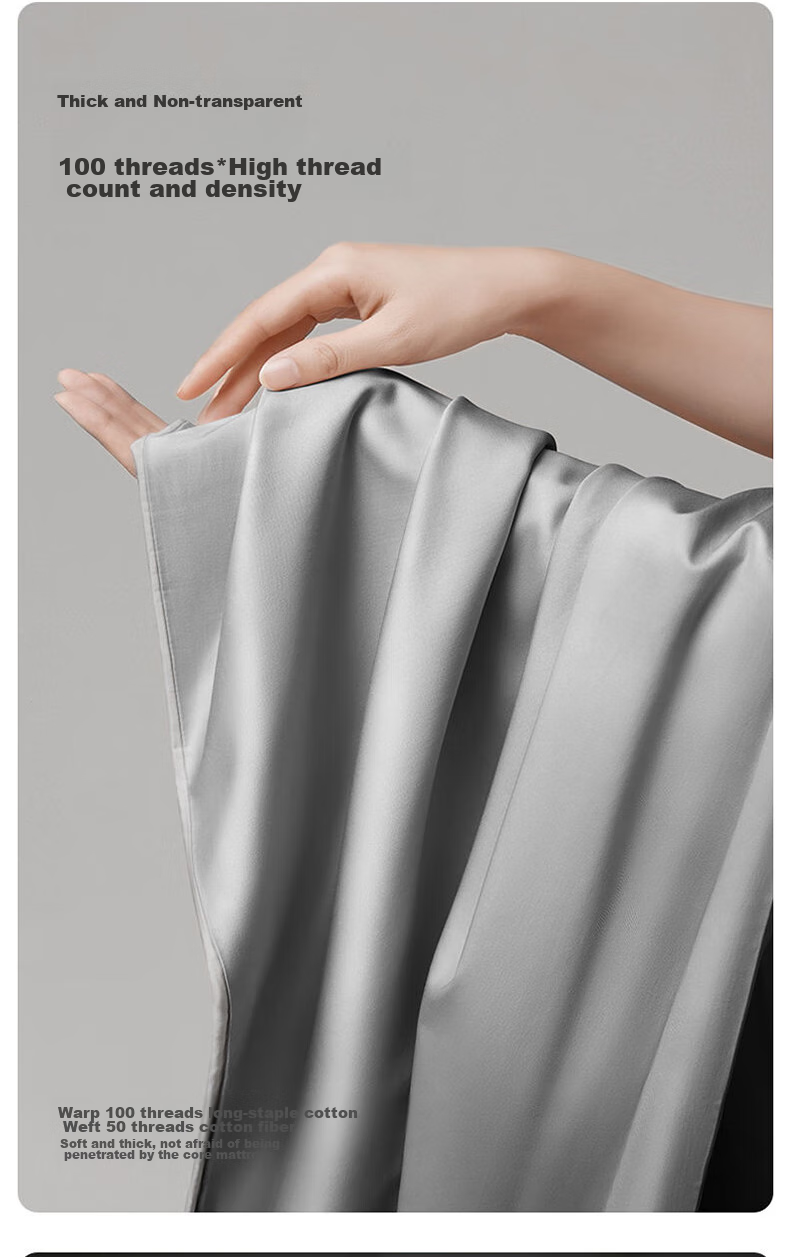 Комплект постельного белья LOVO Luolai, Luxury 100S Long-Staple Cotton Sateen, 4 предмета, хлопок, 1.5 метра, версия JINGDONG