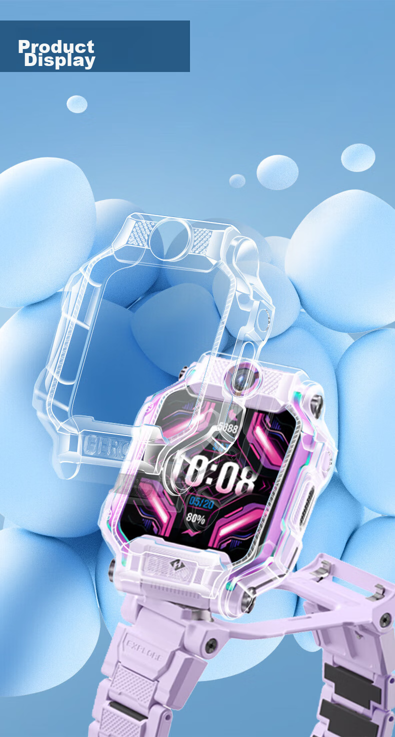 Защитный чехол Iboann для детских смарт-часов Xiaotianc Z7/Z7A/Z7S, прозрачный TPU, противоударный, с защитой экрана