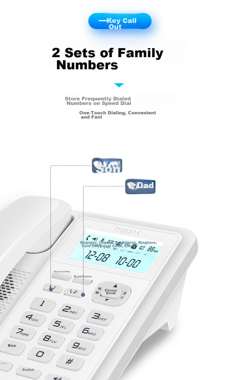 Цифровой беспроводной телефон PHILIPS DCTG167, с двумя трубками, белый