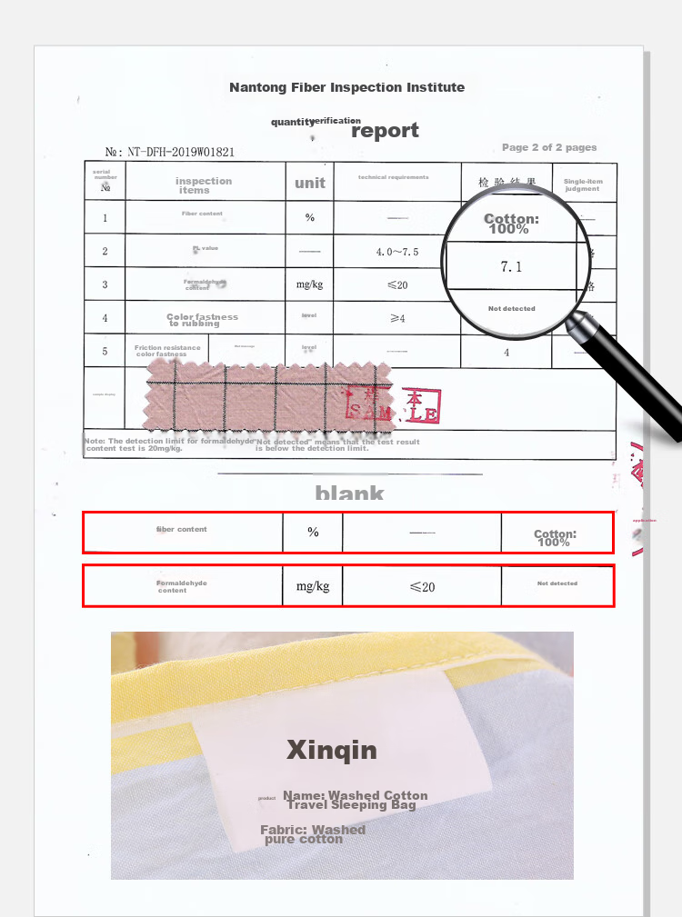 Спальный мешок-вкладыш Xinqin, дорожный, грязезащитный, из чистого хлопка, портативный, для отеля, 2.0*2.1м, темно-синий в мелкую клетку