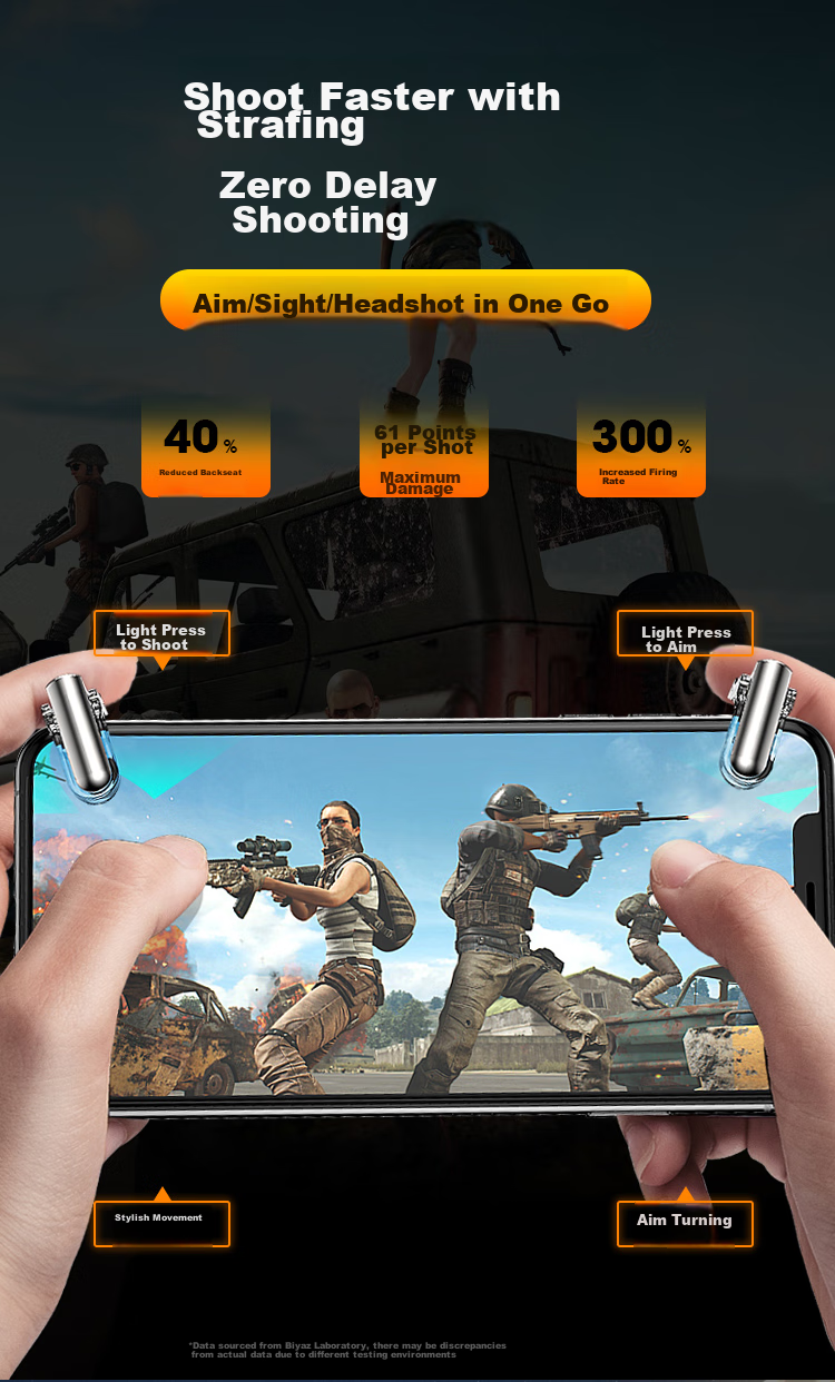 Игровой помощник BIAZE GT01 для мобильных игр, кнопка управления PUBG и Peace Elite, совместим с Apple и Android