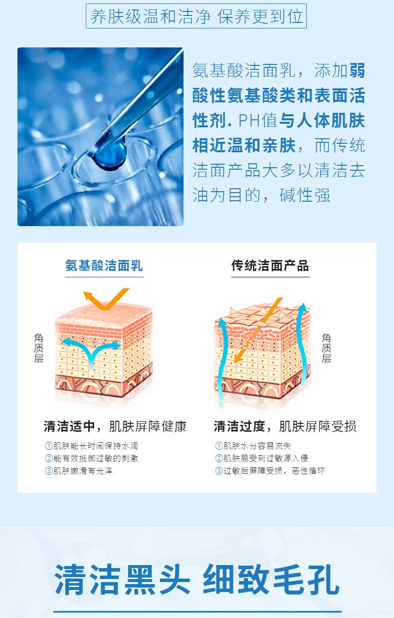 珂卡薇芙丽洗面奶氨基酸深层清洁泡沫温和净润芳丝洁面乳男女敏感肌120g