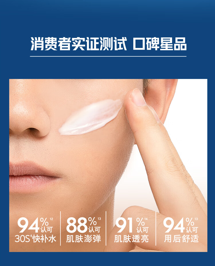 妮维雅（NIVEA）男士护肤品保湿滋润补水乳液面霜水活畅透深润霜50g双支