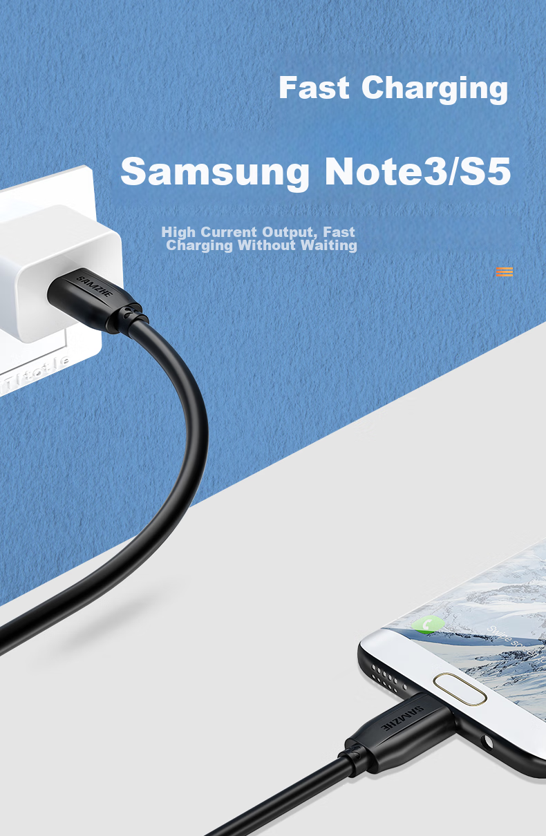 Кабель SAMZHE для внешнего жесткого диска Micro USB 3.0, 0.5 метра, высокоскоростная передача данных, совместим с корпусами жестких дисков Western Digital, Seagate и Toshiba UM-05