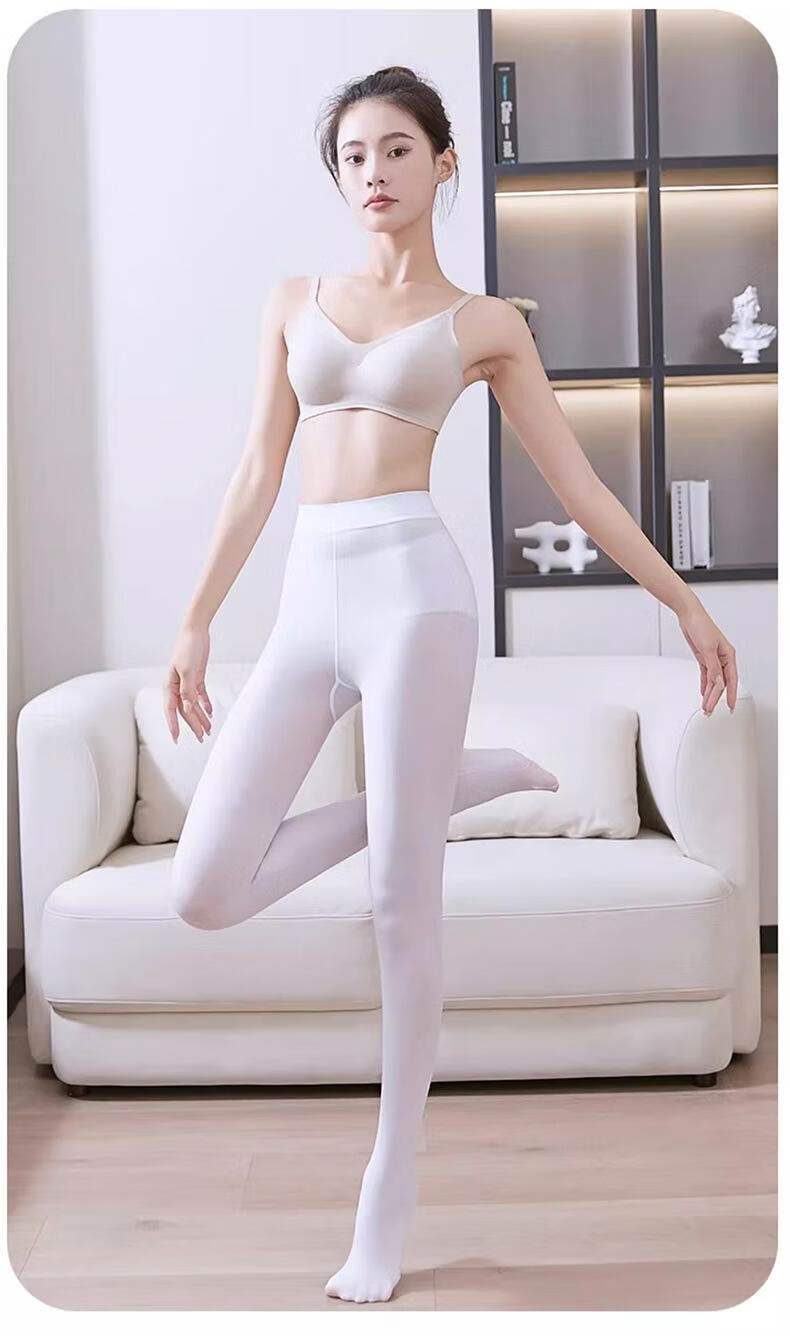 Колготки LangSha, женские, 120D, бархатные, белые, один размер