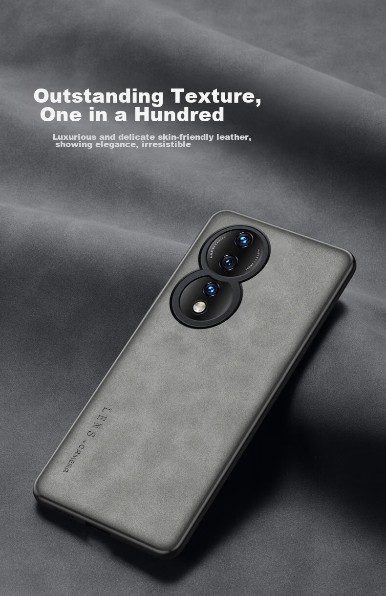 Чехол для телефона SHIYONG, совместимый с Honor 80, элегантный серый, защита объектива, силиконовый мягкий край, противоударный, ультратонкий, кожаная текстура