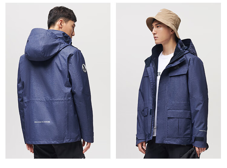 Мужская куртка Pelliot "Cheng Yi Same Style" Mountain Color, трехслойная, ветрозащитная, для активного отдыха, модель 0105, черная, размер L