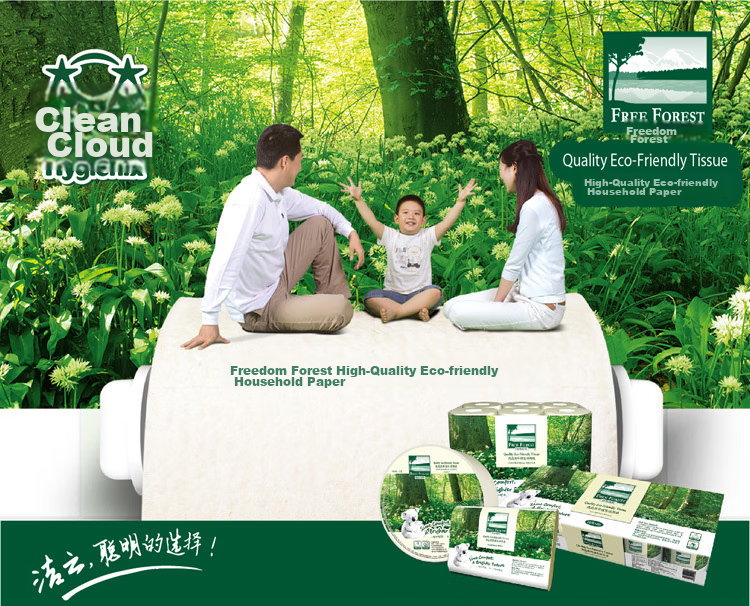 Туалетная бумага Hygienix Forest Freedom, 2-слойная, 300м, 12 рулонов, натуральная, экологичная