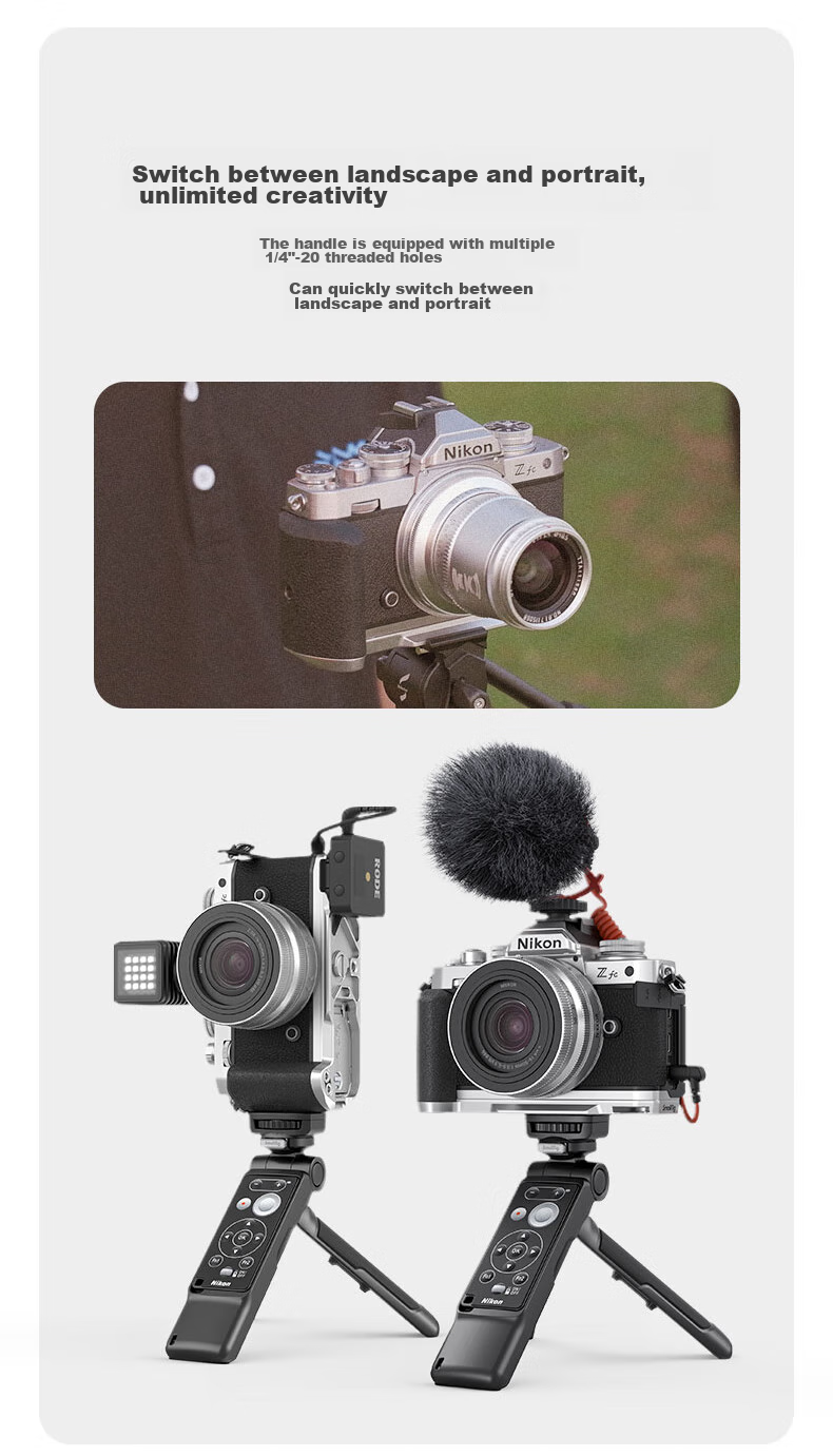 Клетка для камеры SmallRig 3480, алюминиевый сплав, для Nikon Zfc, вертикальная съемка, серебристая